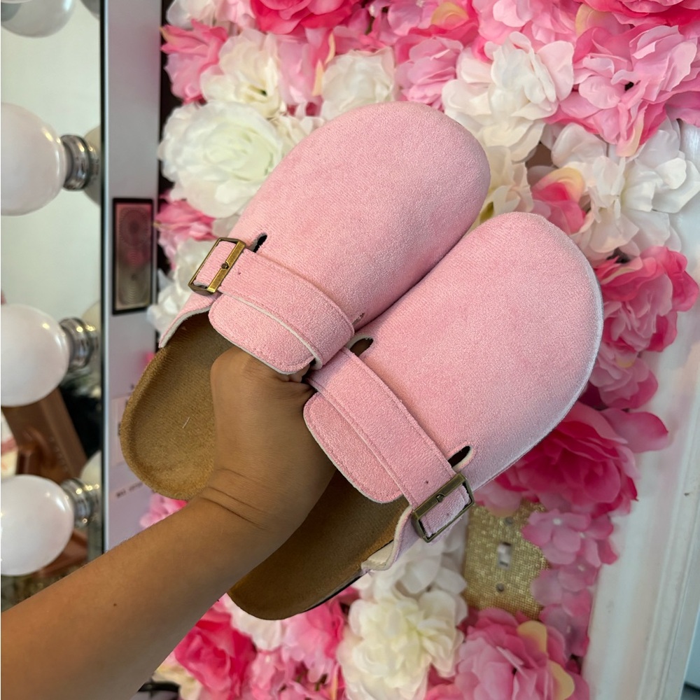 Pink Buckle Slide clogs